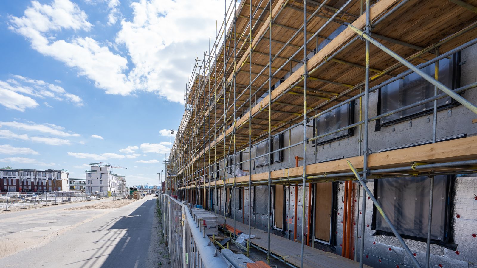 Building facade under construction